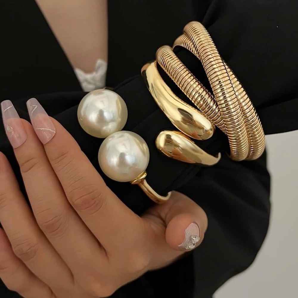 3 Pcs Gold Chunky Bracelet